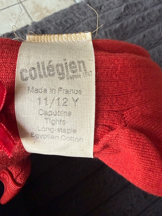 Kids Ribbed Red Tights - Picture 5 of 5